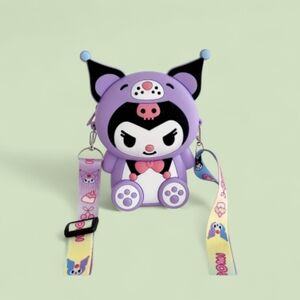 NWT Kuromi Phone / Coin purse. Silicone Purse With Adjustable Strap.